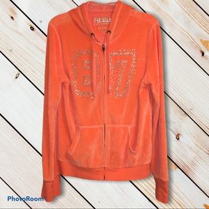 Aeropostale Orange Velour Jacket